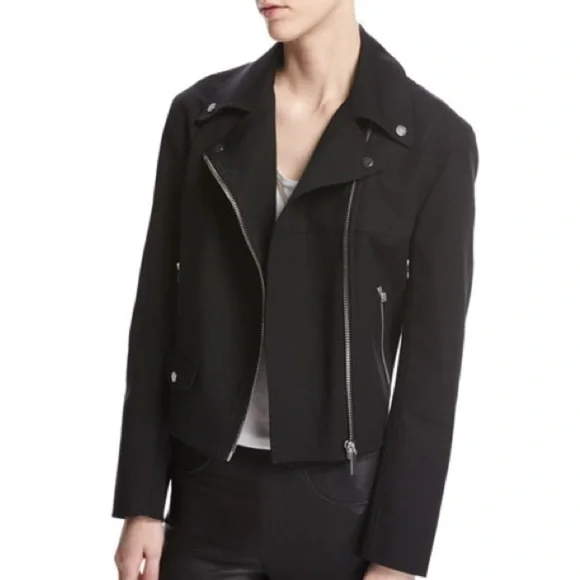 Helmut Lang Moto Biker Cotton Jacket, Size Large - Picture 2 of 13